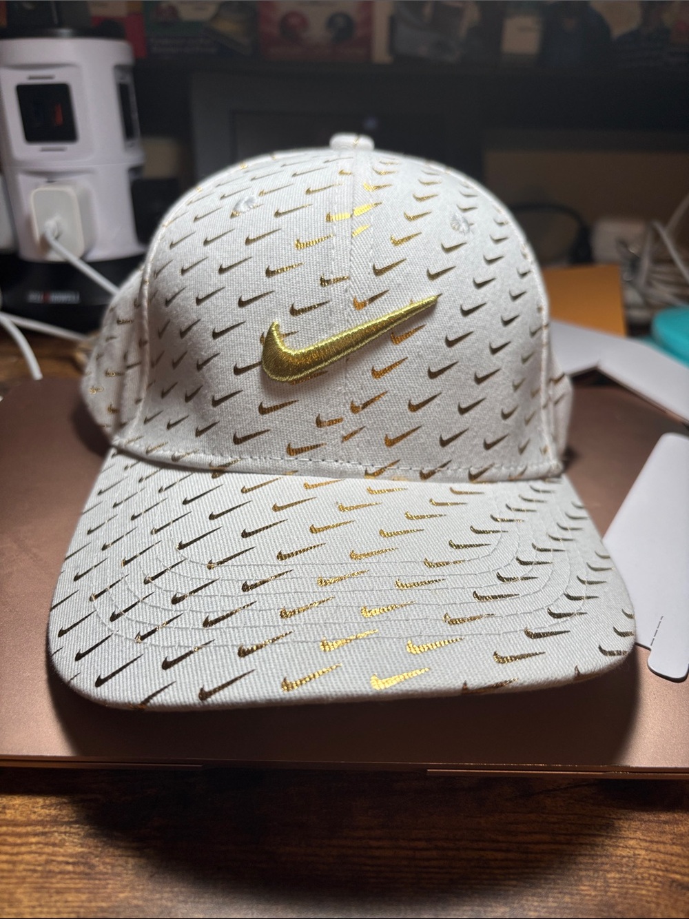 Nike Golf Hat with Gold Swoosh Accent